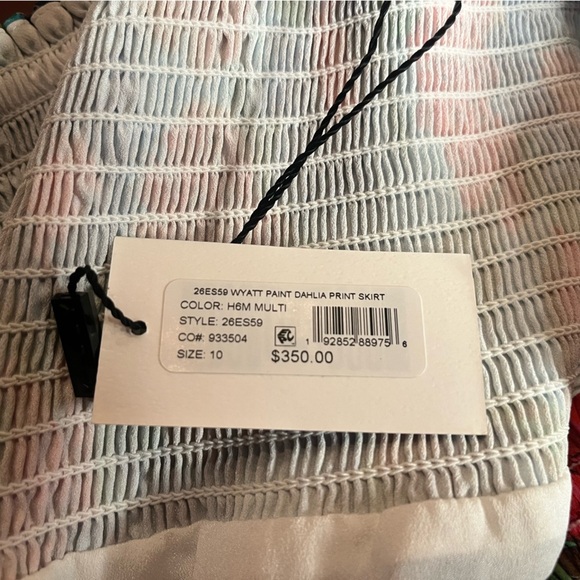 MILLY- NWT Wyatt Paint Dahlia Print Skirt. Size 10 - Picture 5 of 7